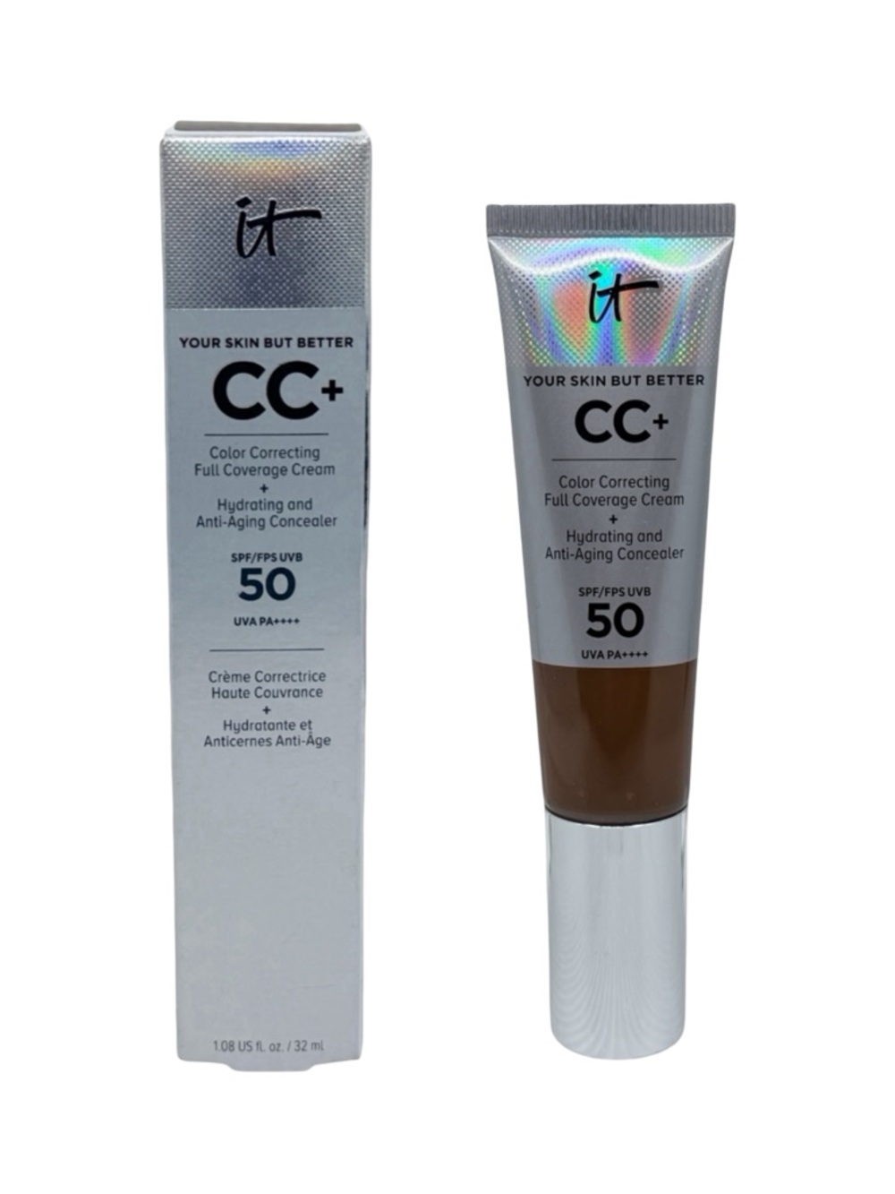 IT Cosmetics CC+ Color Correcting Full Coverage Cream - SPF 50 - Deep Mocha
